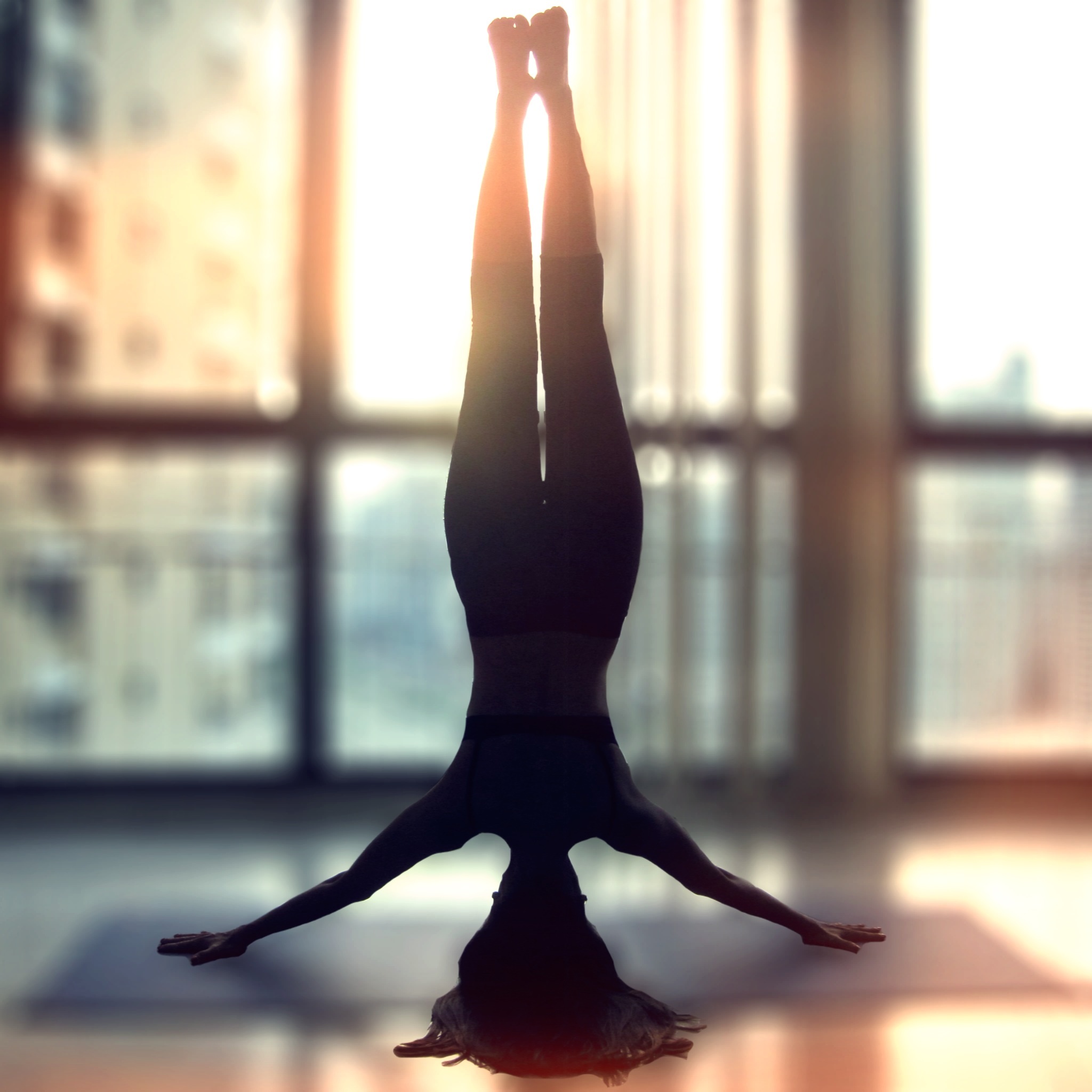 Supported headstand pose sequence yoga asanas set Vector Image